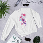 Load image into Gallery viewer, KG CROWN™ "Bubblegum Badass White Sweatshirt" - UNISEX
