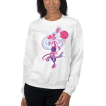 Load image into Gallery viewer, KG CROWN™ "Bubblegum Badass White Sweatshirt" - UNISEX
