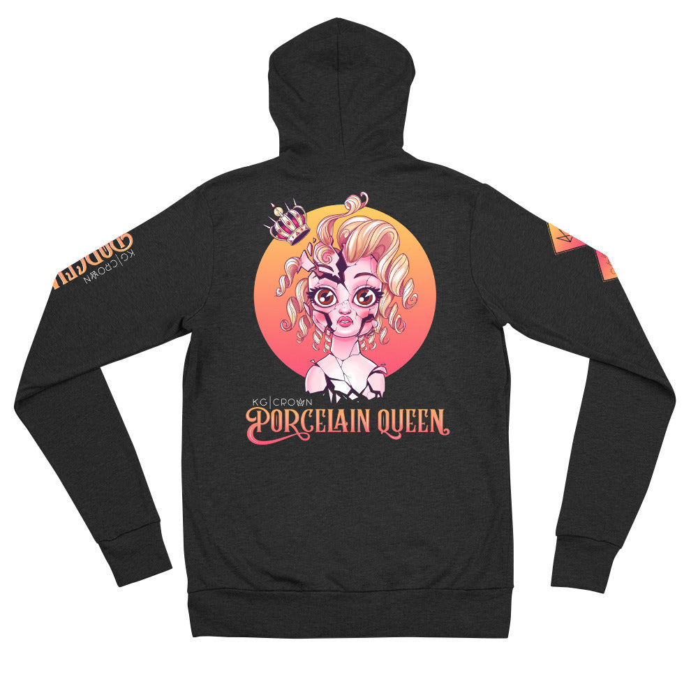 Porcelain Queen Unisex zip Hoodie